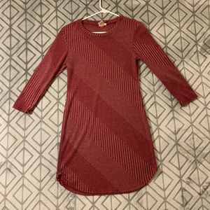 Red long-sleeve sweater dress. Knee length. Size XL. Wet Seal.